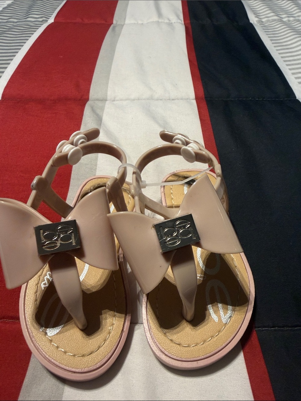 bebe Toddler Bow Jelly Sandals in Blush